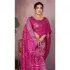 Women Bandhni Saree Pink Print Pure Bandhej Silk Plus Size