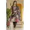 Women Party Wear Salwar Suit Silk Digital Print Brown Plus Size