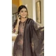 Women Party Wear Salwar Suit Silk Digital Print Brown - 13336212396