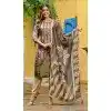 Women Digital Print Silk Cream Party Wear Salwar Suit Plus Size