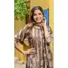 Women Digital Print Silk Cream Party Wear Salwar Suit Plus Size