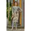 Women Digital Print Grey Silk Party Wear Salwar Suit Plus Size