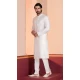 Men White Cotton Kurta Pajama Plain - 13334212382
