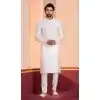 Men White Cotton Kurta Pajama Plain Plus Size