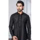 Men Black Plain Kurta Pajama Cotton - 13334212383