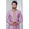 Men Plain Cotton Mauve Kurta Pajama Plus Size