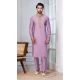 Men Plain Cotton Mauve Kurta Pajama - 13334212386