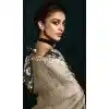 Women Designer Saree Tissue Organza Grey Embroidery Plus Size