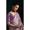 Women Embroidery Designer Saree Lavender Tissue Organza Plus Size
