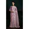 Women Embroidery Designer Saree Lavender Tissue Organza Plus Size