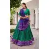 Women Green Tussar Silk Digital Print Traditional Wear Lehenga Choli Plus Size
