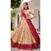 Women Tussar Silk Traditional Wear Lehenga Choli Off White Digital Print Plus Size