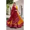 Women Traditional Wear Lehenga Choli Yellow Tussar Silk Digital Print Plus Size