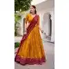 Women Traditional Wear Lehenga Choli Yellow Tussar Silk Digital Print Plus Size