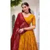 Women Traditional Wear Lehenga Choli Yellow Tussar Silk Digital Print Plus Size