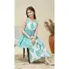 Blue Cotton Printed Work Kids Wear Kurta Sharara