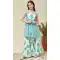 Blue Cotton Printed Work Kids Wear Kurta Sharara - 13453212926