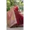 Women Gown Maroon Roman Mirror Lace & Dori Jal Lace Work - 13459212958