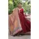 Women Gown Maroon Roman Mirror Lace & Dori Jal Lace Work - 13459212958
