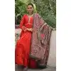 Women Mirror Lace & Dori Jal Lace Work Roman Gown Orange