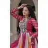 Women Embroidery Mirror Work Multi Gown Faux Georgette Bandhej Plus Size