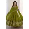 Women Party Wear Salwar Suit Sequence Work Heavy Georgette Green Plus Size
