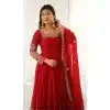 Women Party Wear Salwar Suit Red Sequence Work Heavy Georgette Plus Size