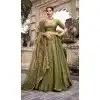 Women Sequence Work Mehendi Green Designer Lehenga Choli Fendi Silk Plus Size