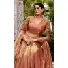 Women Rust Orange Sequence Work Designer Lehenga Choli Fendi Silk Plus Size