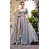 Women Fendi Silk Sky Blue Sequence Work Designer Lehenga Choli Plus Size