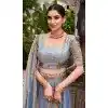 Women Fendi Silk Sky Blue Sequence Work Designer Lehenga Choli Plus Size