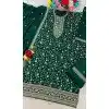 Women Embroidery Sequence Work Vichitra Palazzo Suit Bottle Green Plus Size