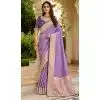Women Viscose Crape Designer Saree Lavender Jacquard Work Plus Size