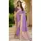 Women Viscose Crape Designer Saree Lavender Jacquard Work - 13488213086