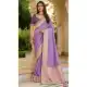 Women Viscose Crape Designer Saree Lavender Jacquard Work - 13488213086