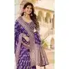 Women Jacquard Work Purple Designer Saree Viscose Crape Plus Size