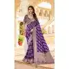 Women Jacquard Work Purple Designer Saree Viscose Crape Plus Size