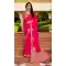 Women Viscose Organza & Satin Designer Saree Pink Jacquard Work - 13488213089