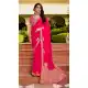 Women Viscose Organza & Satin Designer Saree Pink Jacquard Work - 13488213089