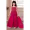 Girls Butter Crepe Kids Wear Kurta Sharara Embroidered Work Dark Pink - 13495213115