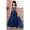 Girls Kids Wear Kurta Sharara Butter Crepe Embroidered Work Blue - 13495213116