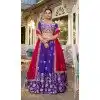 Women Purple Party Wear Lehenga Choli Embroidery Work Vichitra Silk Plus Size