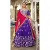 Women Purple Party Wear Lehenga Choli Embroidery Work Vichitra Silk Plus Size