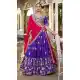 Women Purple Party Wear Lehenga Choli Embroidery Work Vichitra Silk - 13514213167