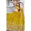 Women Party Wear Lehenga Choli Embroidery Work Vichitra Silk Mustard Plus Size