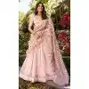 Women Light Pink Party Wear Lehenga Choli Gold Crush Silk Embroidery Work Plus Size