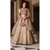 Women Party Wear Lehenga Choli Chiku Gold Crush Silk Embroidery Work Plus Size
