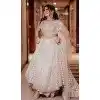 Women Cream Thread & Paper Mirror Work Georgette Designer Lehenga Choli Plus Size