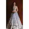 Women Grey Designer Lehenga Choli Foil Paper & Zari Work Net Plus Size