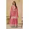 Women Palazzo Suit Pink Embroidered Work Heavy Chinon - 13533213340